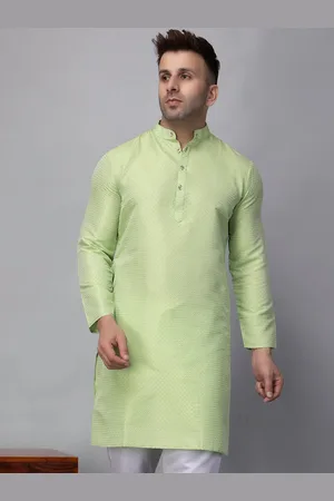 Hangup Geometric Printed Mandarin Collar A-Line Kurta