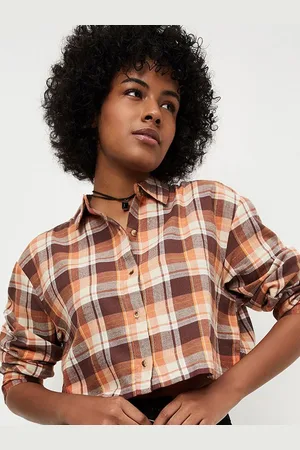 Max Collection Women Spread Collar Tartan Checked Cotton Casual Shirt