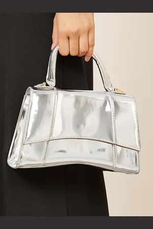 Styli Silver Toned Structured Metallic Handheld Bag