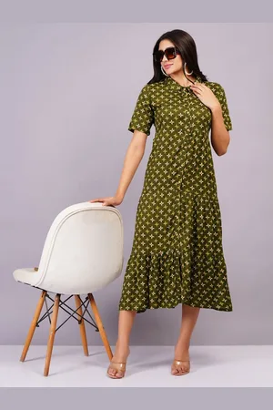 Kalini Floral Print A-Line Midi Dress