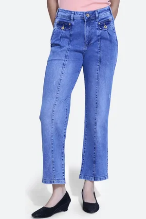 FCK-3 Women James Wide Leg High-Rise Clean Look Heavy Fade Stretchable Jeans