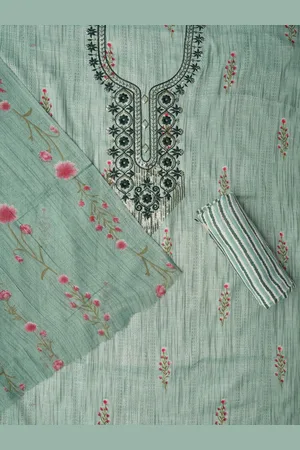 Jaipur Embroidered Pure Cotton Dress Material with Dupatta