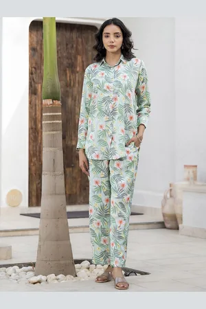 Divena World Printed Long Cuffed Sleeves Shirt With Trousers
