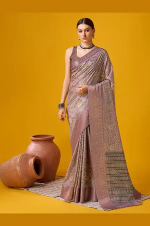 SANGAM PRINTS Ethnic Motifs Zari Saree