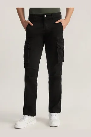 ICONIC Men Cotton Mid-Rise Cargos Trousers