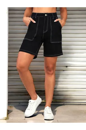 DOLCE CRUDO Women High-Rise Denim Shorts