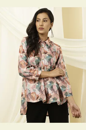 Jaipur Comfort Abstract Printed High Low Casual Shirt