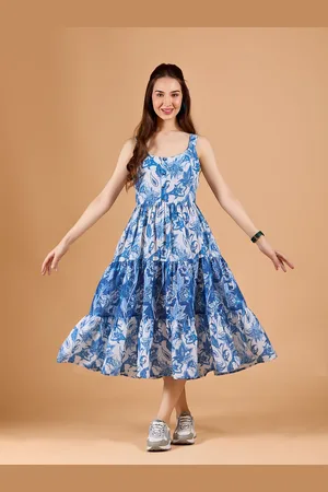 DressBerry Floral Print Fit & Flare Midi Dress