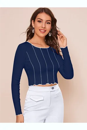 Hinayat Fashion Vertical Striped Crop Top