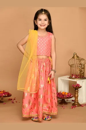 SAKA DESIGNS Girls Printed Ready to Wear Lehenga & Blouse With Dupatta