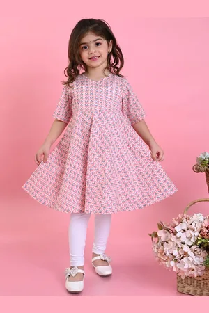 SAKA DESIGNS Girls Geometric Printed Anarkali Kurta