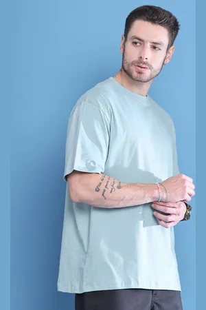DOOR74 Men Drop-Shoulder Sleeves T-shirt