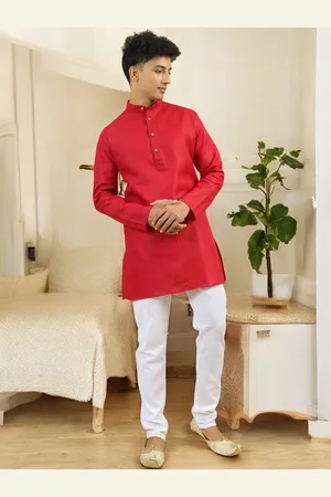 TATTVA Mandarin Collar Cotton Straight Kurta