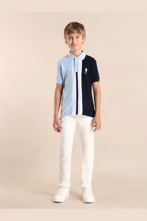 Ralph Lauren Boys Brand Logo Colourblocked Polo Collar Applique T-shirt