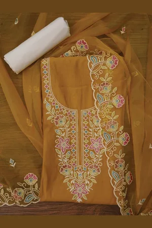 Jaipur Zari Pure Cotton Dress Material with Dupatta
