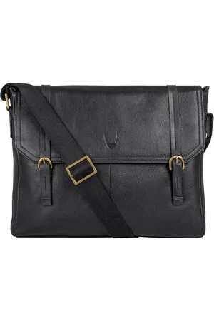 Hidesign Men Black Solid FLEET STREET 03 Leather Messenger Bag