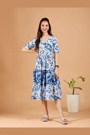 DressBerry Floral Print Fit & Flare Midi Dress