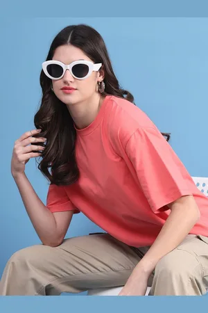 DOOR74 Women Drop-Shoulder Sleeves T-shirt