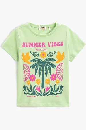 Koton Girls Graphic Printed Pure Cotton T-shirt