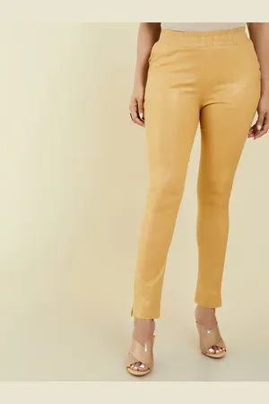 Soch Women Gold-Toned Solid Regular Trousers