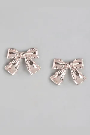 Forever New Rose Gold Plated Bow Contemporary Studs Earrings