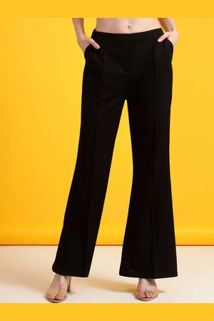 Golden Kite Women Smart High-Rise Wrinkle Free Pleated Wide Leg Trousers