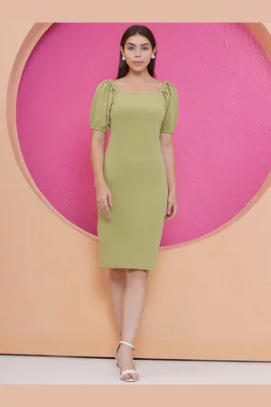 Puella Women Puff Sleeve Bodycon Dress