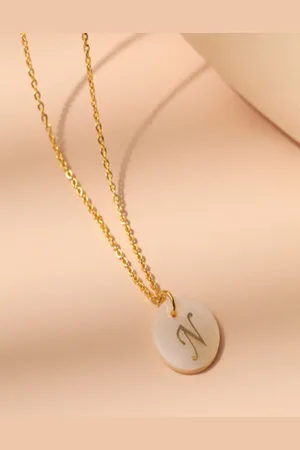 AQUASTREET 18K Gold-Plated Waterproof Antitarnish Letter N Initial Pendant Necklace