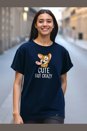 Bewakoof Official Tom & Jerry Merchandise Graphic Print Boyfriend T-shirt