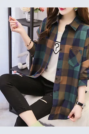 Mast & Harbour Women Opaque Checked Casual Shirt