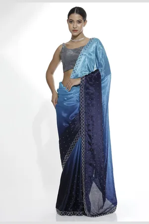 Jaipur Embellished Beads and Stones Satin Saree