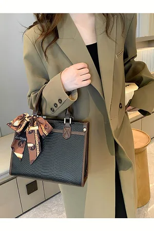 Styli Textured Structured Handheld Bag With Scarf