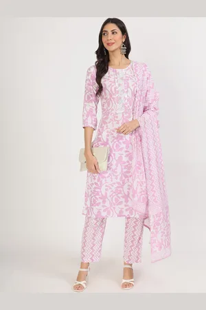 Kalini Floral Printed Pure Cotton Kurta With Trousers & Dupatta