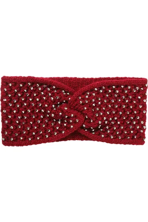 FabSeasons Women Maroon & Silver-Toned Acrylic Headband