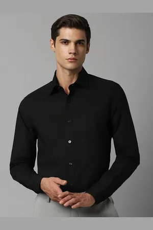 Louis Philippe Men Black Opaque Formal Shirt
