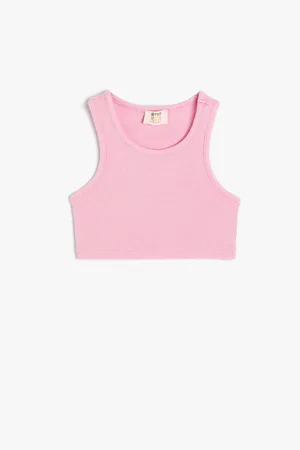 Koton Girls Round Neck Pure Cotton Casual T-shirt