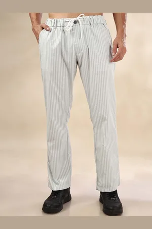 HERE&NOW Men Striped Loose Fit Trousers