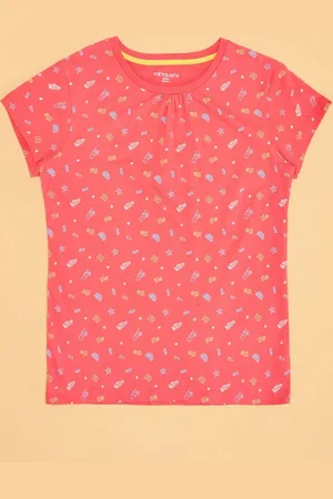 Pantaloons Girls Polka Dot Printed Extended Sleeves Pockets T-shirt