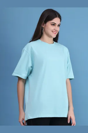 DOOR74 Women Drop-Shoulder Sleeves T-shirt