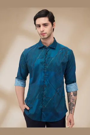 Park Avenue Men Cutaway Collar Abstract Printed Cotton Slim Fit Casual Shirt
