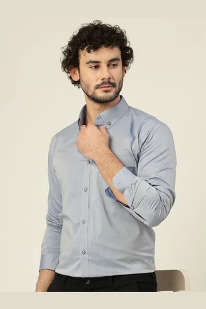 JADEBERRY Men Classic Slim Fit Opaque Checked Party Shirt