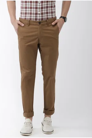 Indian Terrain Men Brown Brooklyn Slim Fit Solid Chinos
