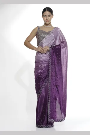Jaipur Ethnic Motifs Beads and Stones Satin Saree