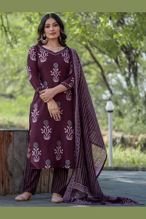 choiceit Women Floral Printed Regular Pure Cotton Straight Kurta with Trousers & Dupatta