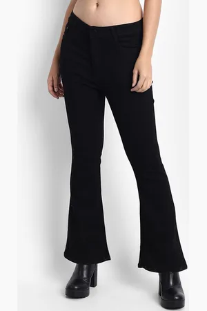 Broadstar Women Smart Bootcut Fit Clean Look Dark Shade High-Rise Stretchable Jeans