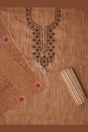 Jaipur Embroidered Pure Cotton Dress Material with Dupatta