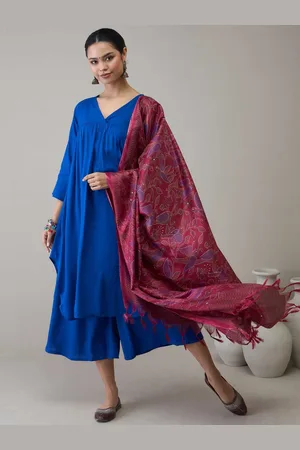 InWeave Women Empire Kurta with Palazzos & With Dupatta