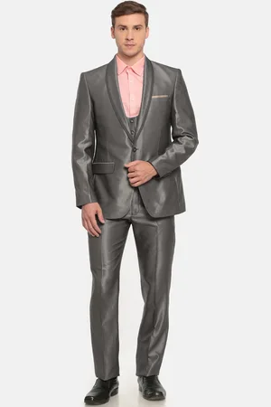 Park Avenue Men Grey Slim Fit Single-Breasted Formal Suit