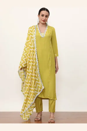 Jaipur Women Embroidered Regular Gotta Patti Kurta with Trousers & With Dupatta