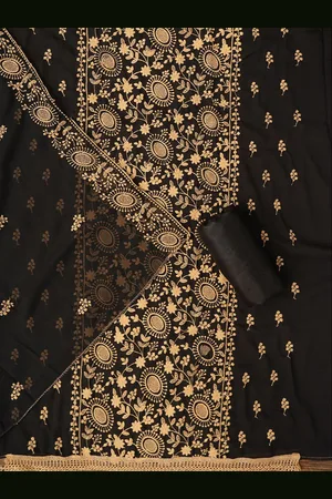 Jaipur Embroidered Silk Georgette Dress Material with Dupatta
